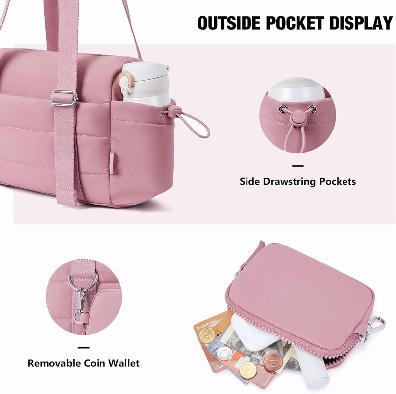Roulens Small Gym Bag for Women 2 Set Mini Gym Duffle Bag with Wet Compartment and Coin Wallet, Gym Tote Bag for Workout/Sport/Travel - Image 4